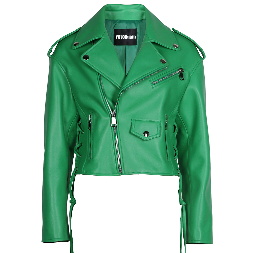 2023 Autumn Women's Leather Jackets - Hot Pink Biker Style