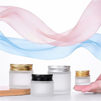 Vente en gros de pots en verre ambré transparent givré pour la fabrication de bougies avec couvercles en métal doré ou argenté, 60 ml, 100 ml, pots pour crème cosmétique