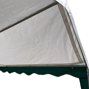 GARDENWILD - Nouveau abri de jardin robuste 2x3m en tube <span class=keywords><strong>d</strong></span>'acier galvanisé avec revêtement PVC, rayures noires et blanches, et parois latérales - <span class=keywords><strong>Prix</strong></span> bas - Product Image 4