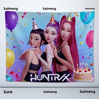 Tapisserie murale moderne en peluche Sajaboys pour filles, décoration murale en panneau KT pour fêtes d'anniversaire d'enfants, y compris les fêtes
