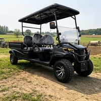 Carrito de Golf Eléctrico Personalizado de Buena Calidad, Homologado para Circular por la Calle, con 4 Asientos y Caja de Carga con Plataforma Abatible