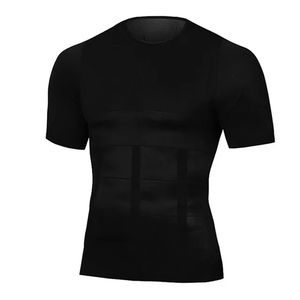 En gros, Sous-vêtements sculptants pour hommes, hauts de fitness élastiques à manches courtes, ajustés pour le ventre, amincissants et sculptants pour la poitrine - Product Image 5
