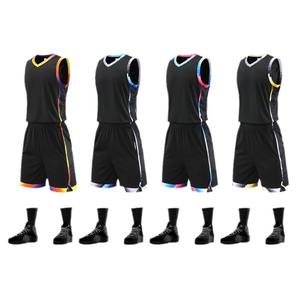 Ensemble de maillots de basket sans manches classiques pour hommes, respirants et anti-humidité, avec motif imprimé numérique personnalisé et panneaux vierges - Product Image 1