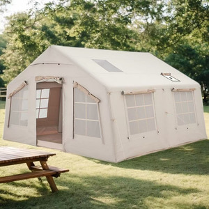 Pompa ad aria manuale per tenda da campeggio gonfiabile, portatile, <span class=keywords><strong>facile</strong></span> da montare, impermeabile, antivento, 3-4 stagioni, in tessuto Oxford, con finestra a rete e finestra per la canna fumaria, due porte - Product Image 5