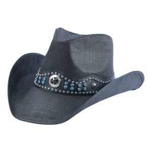 Western Summer Hard Brim Fedora Chapeau de soleil extérieur pour hommes et femmes Style pêcheur Chapeau de <span class=keywords><strong>cowboy</strong></span> à large bord avec <span class=keywords><strong>accessoire</strong></span> en cuir et métal - Product Image 1