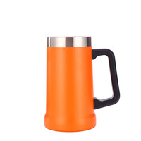 Mug isotherme réutilisable de 20 oz personnalisé pour véhicule, avec poignée, pour bière ou comme thermos.