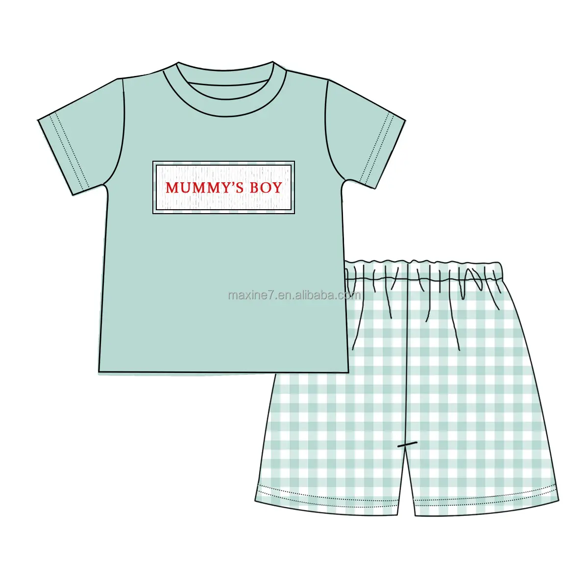 Zomer Kinderen Gesmokt Kleding Boetiek Mummie Meisje Outfits Baby Meisjes Verjaardag Jurk Sets Groothandel