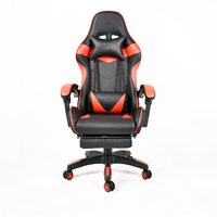 Chaise PC ergonomique pivotante réglable en hauteur Chaises de jeu inclinables en cuir avec repose-pieds