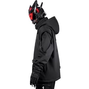 FOXA Men's Winter Parka Jacket Nylon Waterproof Japan Style Loose Fit Straight Body <b>Down</b> Alternative Coat - Product Image 5