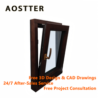 Ventanas Abatibles AOSTTER con Aislamiento Acústico, Estilo Francés Moderno, Marco de Aluminio Negro, Aislamiento Térmico y Doble Vidrio Templado