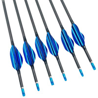 Flèche en carbone pur ID3.2mm Spine 350-1000 avec des ailerons en spirale de 1,8 pouce pour arc recurve/compound et flèche