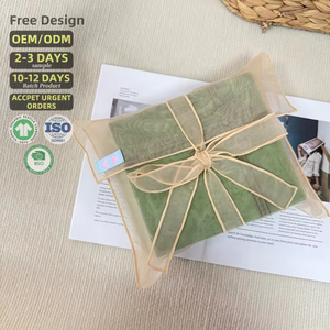 Luxury Handmade Eco-Friendly Lightweight Small Capacity Travel <b>Makeup</b> Organza Envelope <b>Bag</b> with <b>Drawstring</b> and Woven-Label - Product Image 5