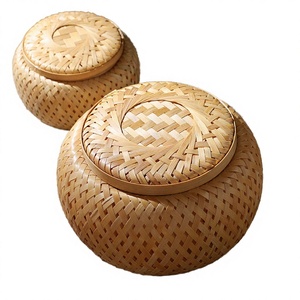 Natural Eco-Friendly Multifunction <b>Bamboo</b> Woven Box Storage Basket Tea Canister <b>Container</b> - Product Image 3