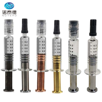 Seringues en verre borosilicate abstraites avec piston métallique, pour distillat, 1 ml, 2,25 ml, 3 ml, 5 ml, 10 ml, fournies en DDP