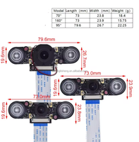 Kamera Fisheye Visi Malam Raspberry Pi 4 5MP OV5647 70/95/160 Derajat Focal Adjustable untuk Raspberry Pi