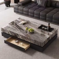 Table basse multifonctionnelle moderne et minimaliste en pierre, style italien, luxe léger, simple, pour petit appartement, haut de gamme, grande taille