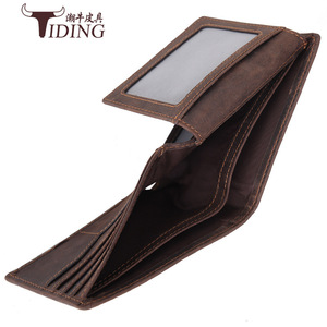 Tiding Genuine Leather <b>Wallet</b> Men <b>RFID</b> Protection Short <b>Wallet</b> Dark Brown P9280FSR - Product Image 5