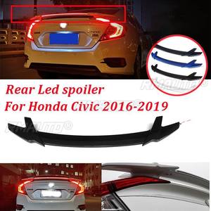 Rear Trunk Spoiler Wing Fits ABS <b>Plastic</b> <b>Primer</b> Lid Wing Spoiler Photoelectric Tail Spoiler <b>For</b> Honda Civic 2016-2019 - Product Image 1