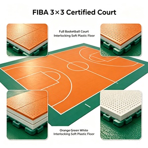 กระเบื้องปูพื้นพลาสติกแบบประกบกันได้มาตรฐาน FIBA 3x3 ยี่ห้อ INOLP ป้องกันการลื่น กันน้ำ เหมาะสำหรับโรงรถ สนามบาสเก็ตบอลเชิงพาณิชย์ - Product Image 5