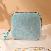 Petite pochette de rangement pour bijoux, pour boucles d'oreilles, bracelets, colliers, fermeture éclair, élégante, style féminin, pochettes à bijoux Joyas