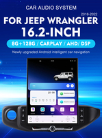 Dvd de voiture Android pour Jeep Wrangler 2018-2022 Écran vertical 16.2-inch Ultra-étroit Bezel 4K Galaxy Screen