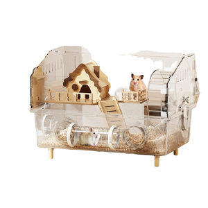 Hamster House Deluxe Hamster Cage Grand Espace Hamster Cage Transparent Pet Feeding Box Pet Home Supplies - Product Image 5