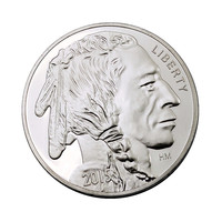 Pièce de monnaie Liberty 2015 personnalisable, plaquée argent fin 999, pièce Buffalo ronde en lingot, pièce de monnaie de défi souvenir en métal