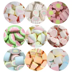 Kustom grosir permen lucu berbentuk hewan halal warna-warni campur massal permen marshmallow