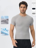 T-shirt d'été pour homme, sportif, uni, à manches courtes, ample, pour l'entraînement en plein air, la course à pied, respirant et à séchage rapide