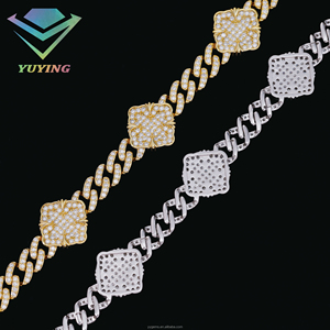 Pulsera Cubana de Plata de Ley S925 Unisex con Trébol de la Suerte, Chapada en Oro Blanco y Amarillo, con Certificado GRA, Moissanita VVS para Hip Hop - Product Image 4