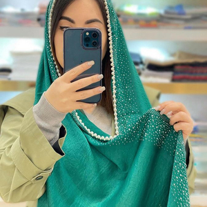 <strong>Fashion</strong> Hot Drilling <strong>Turban</strong> Diamond Pearl Scarf Premium Muslim Bubble <strong>Hijab</strong> Scarfs - Product Image 4