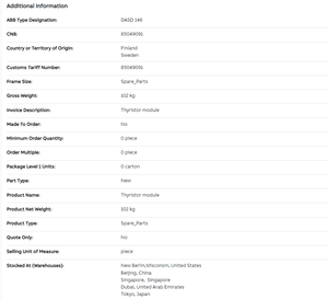 DASD146 3ASC25H270 Módulo de tiristor de controlador de movimiento de grúa <span class=keywords><strong>ASTAT</strong></span> para sistema de automatización - Product Image 3