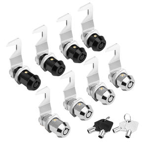 Serrure à bille circulaire à <span class=keywords><strong>clé</strong></span> <span class=keywords><strong>en</strong></span> alliage de zinc poli <span class=keywords><strong>pour</strong></span> boîte électrique et boîte aux lettres, argent/noir, haute sécurité - Product Image 1