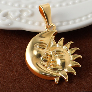 YIMEIL&Classic Pendentif en acier inoxydable plaqué or 24 carats/argent, zircon, caméra, console <span class=keywords><strong>de</strong></span> jeu, Cupidon, lune, accessoires <span class=keywords><strong>de</strong></span> bijoux DIY - Product Image 6