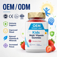 Gomitas de Vitaminas Múltiples con Vitamina C y Hongos, Mejoran la Inmunidad y la Energía, Veganas, Sin OMG, 60 Unidades, Marca Privada OEM, Halal