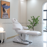 Table de massage électrique pliable en cuir à 3 sections, design moderne, réglage des pieds et du dossier, éponge haute densité, métal