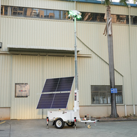 Remolque de Seguridad CCTV Solar Móvil Confiable Equipado con Cámara IA, Reconocimiento Facial y Almacenamiento en la Nube