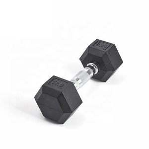 Haltérophilie de couleur noire en <span class=keywords><strong>fonte</strong></span> fixe enduit de caoutchouc exercices de gymnastique haltère hexagonal - Product Image 1