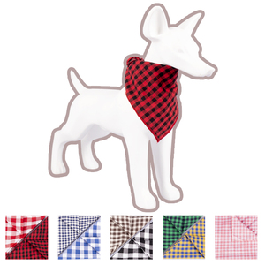 Serviette anti-bave à carreaux pour animaux de compagnie, style britannique, en tissu, foulard multicolore à carreaux pour animaux, bandana épais en coton pour chien - Product Image 4