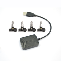 Sensor TPMS USB para Automóvil para DVD Android, Sistema de Alarma de Monitoreo de Presión de Neumáticos Interno con 4 Sensores
