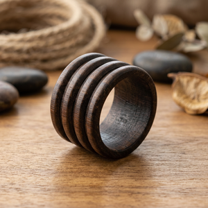 Anillo de Madera Riddhi Siddhi, Banda Lisa, Estilo Rústico Moderno, Unisex, para Uso Diario, Regalo - Product Image 2