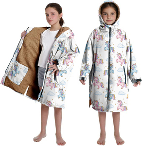 Venta al por mayor bebé niño <span class=keywords><strong>bata</strong></span> cambiante Zip up Toalla de playa con capucha Poncho absorbente viaje traje de baño envoltura para actividades al aire libre - Product Image 4