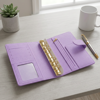 Carpeta de Anillas Recargable de Cuero Vegano de Lujo, 6 Anillas, A6, Cubierta de Cuero Suave con Textura Granulada, Planificador con Cierre Magnético