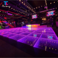 Miroir magique 3D à LED Carreaux de piste de danse pour hôtel, maison, discothèque, événement Carreaux Miroir 3D Piste de danse