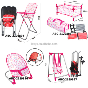 Chaise haute pliable Lucky Toys pour poupées jusqu'à la taille d'une poupée, mobilier pour poupées, chaise haute d'alimentation pour poupées - Product Image 6