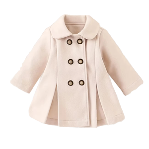 Manteau Trench Hiver 2026 pour Filles, Col Rabattu, Tissu Peau de Mouton Respirant, Fermeture Boutonnée, Motif Imprimé, Décontracté pour Enfants - Product Image 2