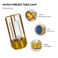 Lanterne de table en cristal sans fil moderne, rechargeable, alimentée par batterie LED, avec cage en métal, décoration de luxe pour hôtel, restaurant, bar
