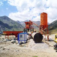 Centrale à béton HZS25 avec élévateur à benne, station de malaxage mini entièrement automatique pour la construction rurale