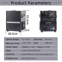 Máquina de Chispas Frías de 750 W con Control Remoto Inalámbrico para Fiestas, Bodas, Máquina Mini de Chispas Frías, Fuegos Artificiales de Escenario DJ, Máquina de Pirotecnia Fría