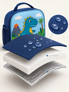 Wholesale Oxford Cartoon Pattern Children's Cartoon Portable Insulated Snack Drink Cooler Bag for School Kids <b>Box</b> - Product Image 3